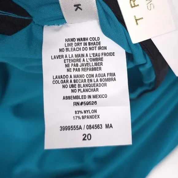 NWT TRINA TURK Women’s Size 20 Monaco Off Shoulder Ruffle Tankini Swim Top Blue - Picture 7 of 7